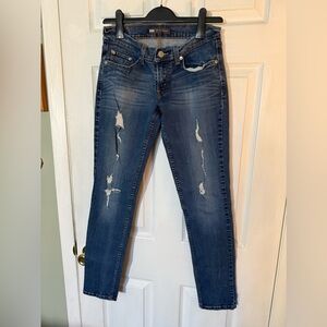 Levi Strauss Stylish Blue Distressed Jeans Size 7M